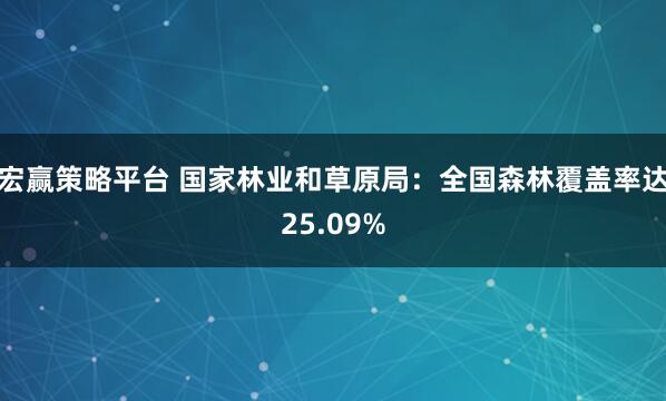 宏赢策略平台 国家林业和草原局：全国森林覆盖率达25.09%