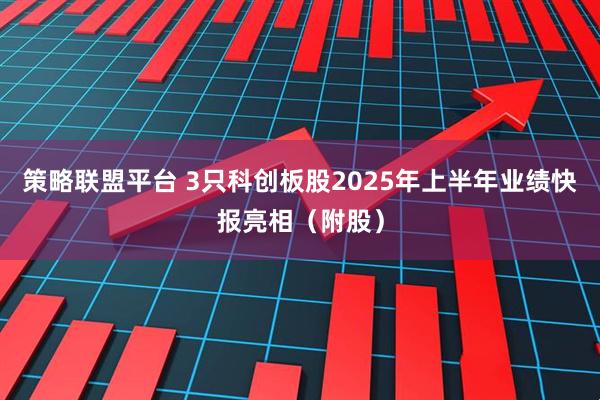 策略联盟平台 3只科创板股2025年上半年业绩快报亮相（附股）