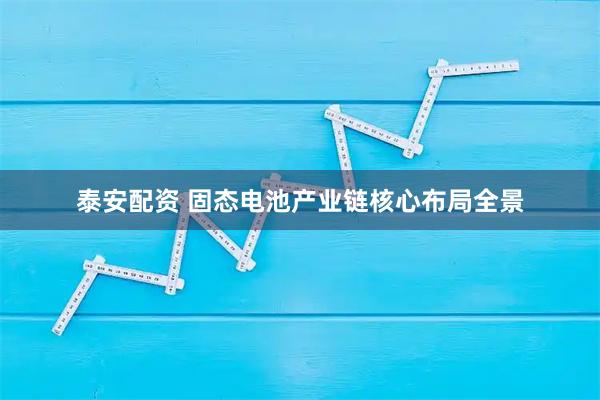 泰安配资 固态电池产业链核心布局全景